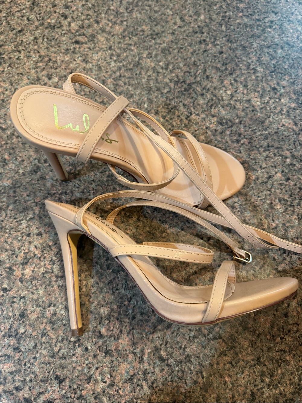Lulu's Nude Strappy Stiletto Sandals
